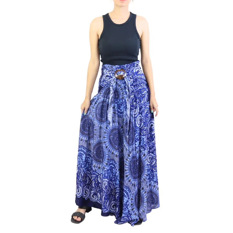 Mandala Women's Bohemian Skirt in Navy SK0033 020375 06 leather skirt sleek