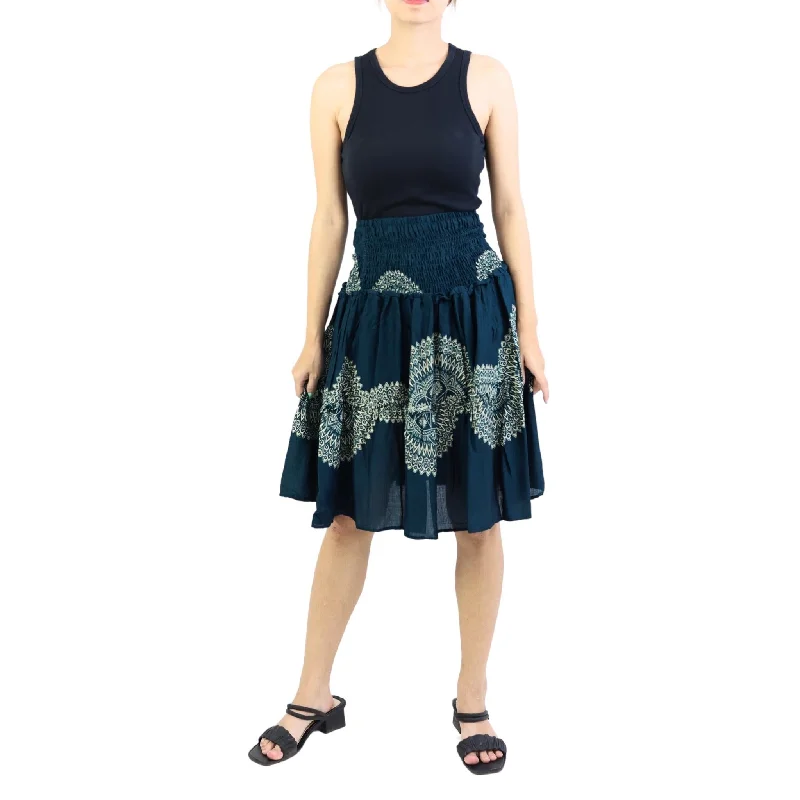 Mandala Women's Skirt in Green SK0090 020311 01 breathable skirt fabric