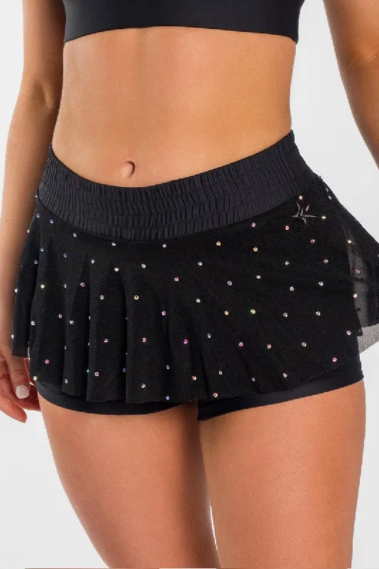 Mesh Overlay Skirt in Black cashmere skirt soft