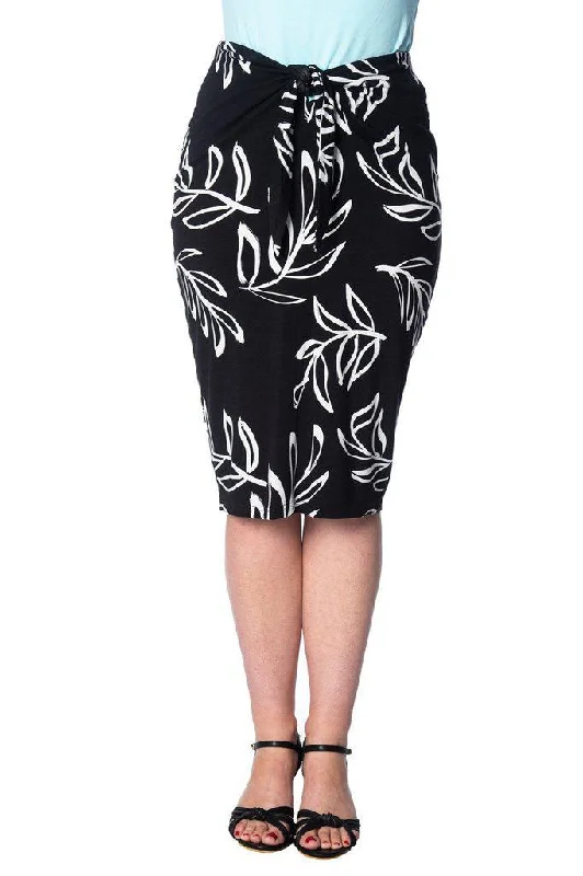 Palm Pencil Skirt leather skirt bold