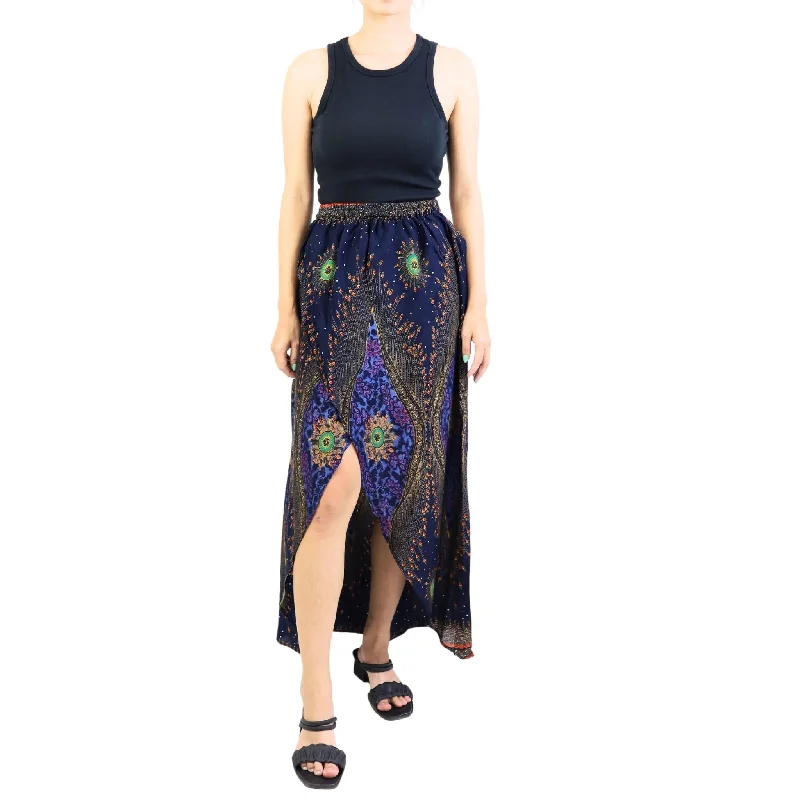 Peacock Eye Women's Skirt in Navy SK0029 020003 05 cashmere skirt soft