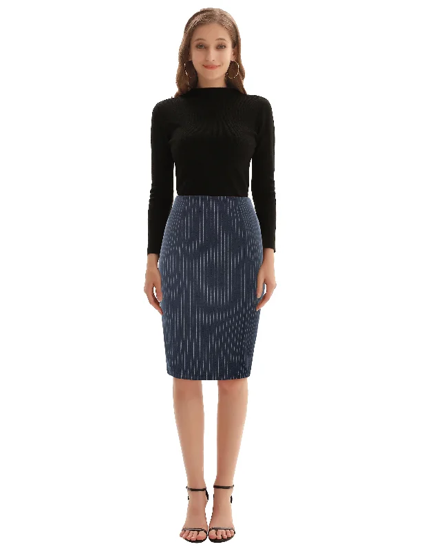 Pinstripe Bodycon Skirt OL Lady High Waist Hips-Wrapped Skirt