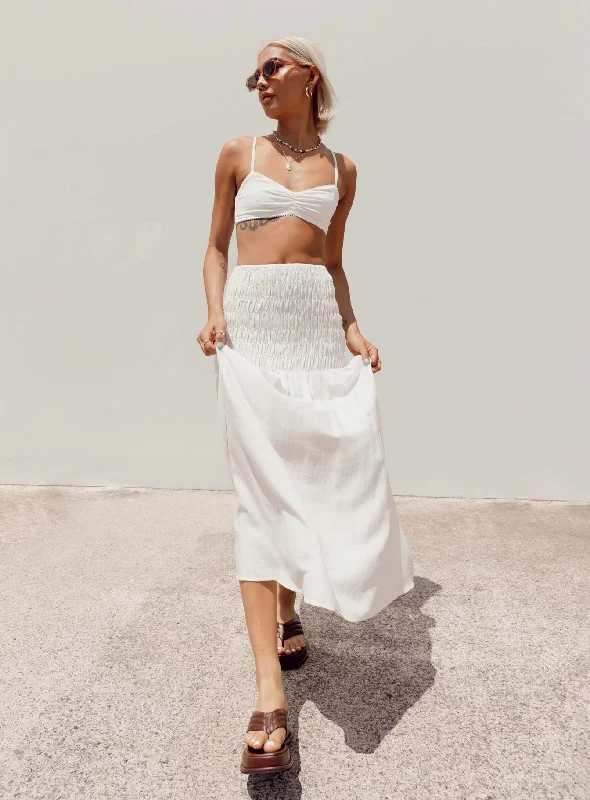 Porto Maxi Skirt White athletic skirt fit