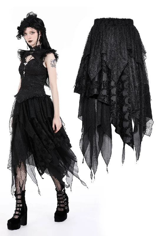 Punk messy long skirt KW338