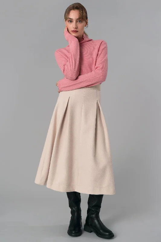 Quincey Pleated Midi Skirt corduroy skirt cozy