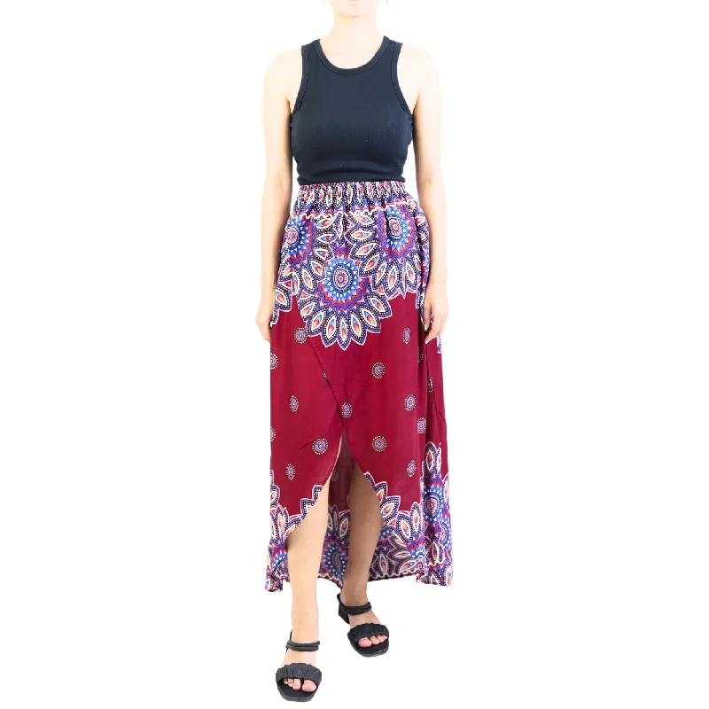 Side Sunflower Women's Skirt in Red SK0029 020141 01 linen skirt natural
