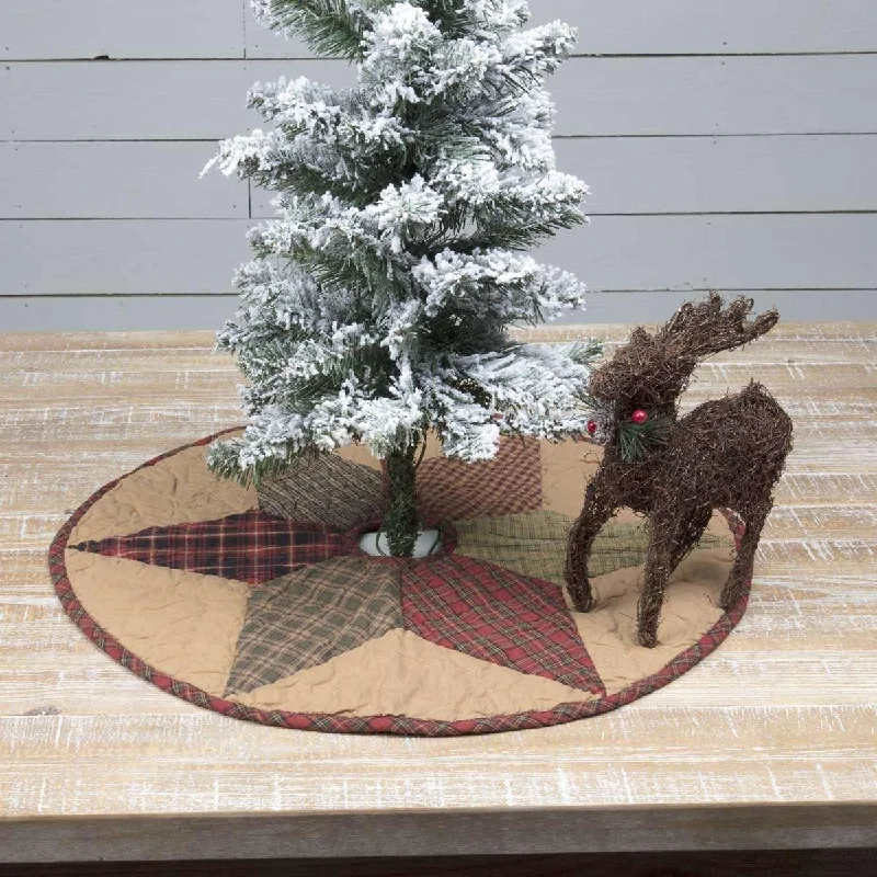 Tea Star Mini Christmas Tree Skirt 21 VHC Brands asymmetrical skirt cut
