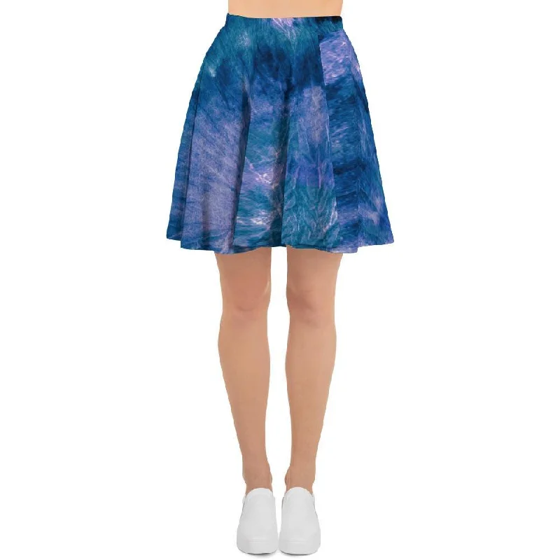 Tie Dye Blue Print Women's Skirt