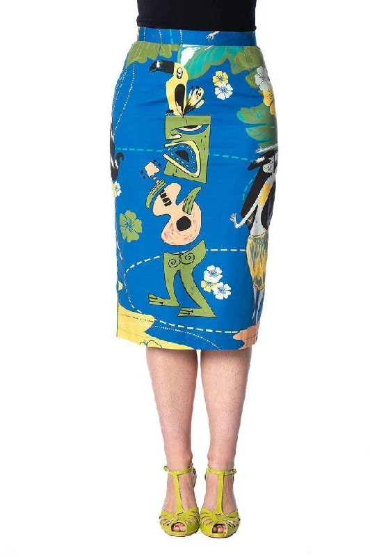 Tiki Pencil Skirt corduroy skirt comfortable
