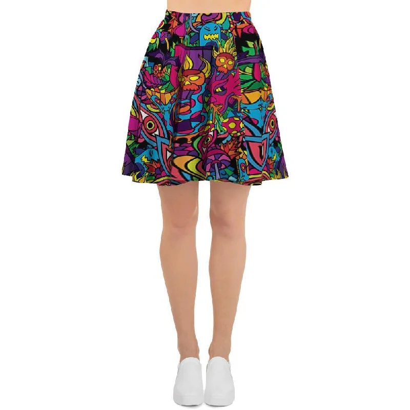 Tribal Hippie Trippy Women's Skirt