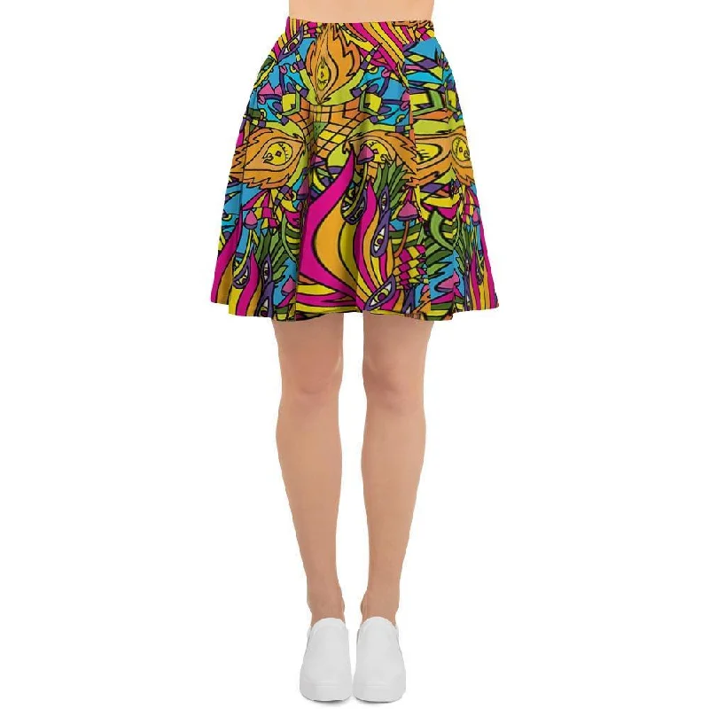 Trippy Hippie Flame Psychedelic Women's Skirt corduroy skirt durable