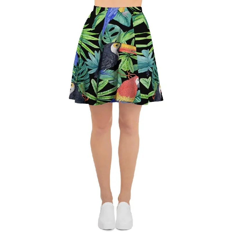 Tropical Bird Hawaiian Print Women's Skirt linen skirt light