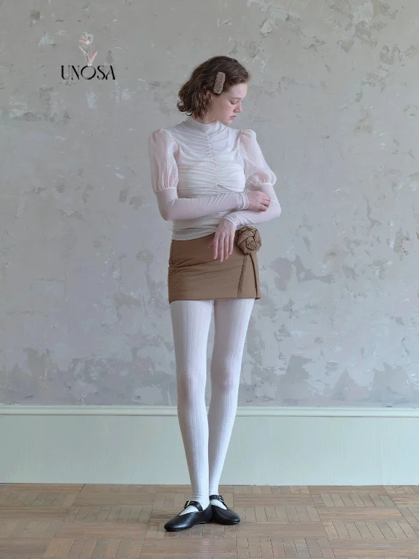 [UNOSA] In the mood for love soft pastel pink shirt with mini skirt