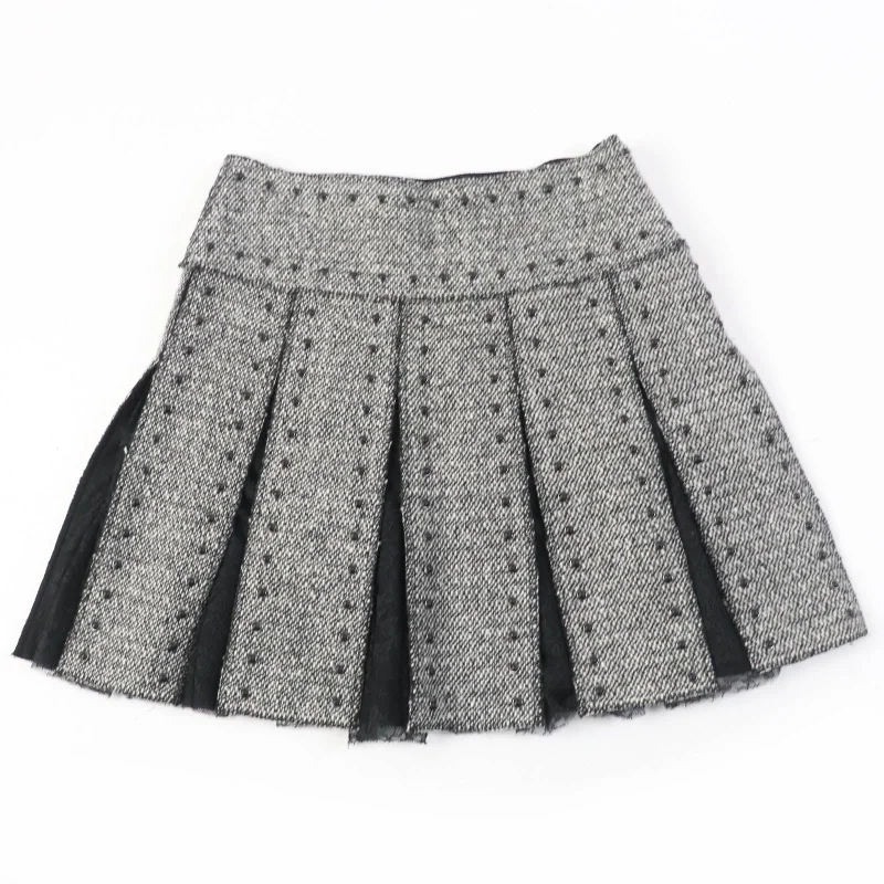 Valentino Wool Silk Tweed Skirt with Studs and Lace cashmere skirt rich