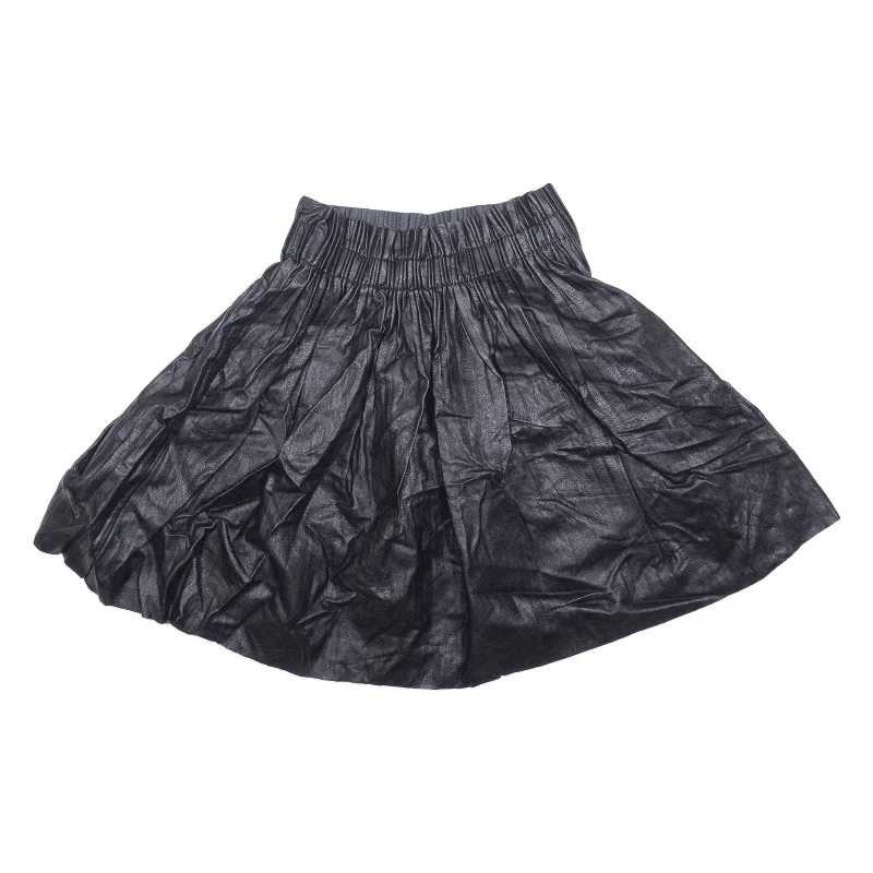 VOGUE FASHION Faux Leather Womens Pleated Skirt Black Short Viscose UK 4 spandex blend skirt