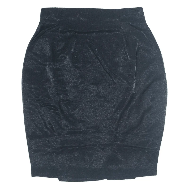 WALLIS Sparkle Short Pencil Skirt Black 90s Womens UK 10