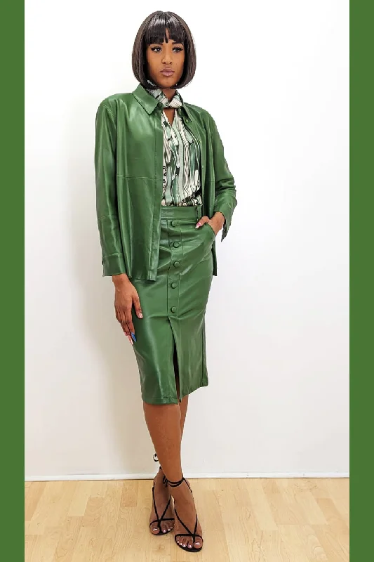 H2253 SKIRT (GRN, BLK) lace skirt delicate