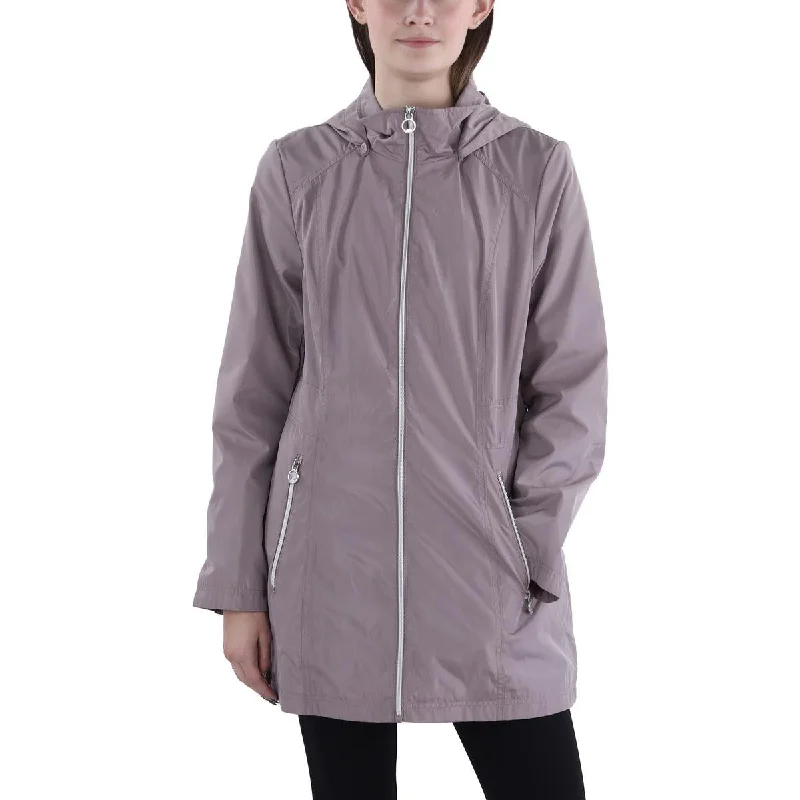 Womens Lightweight Hooded Raincoat Hoodie with Full-Zip Functional Layering