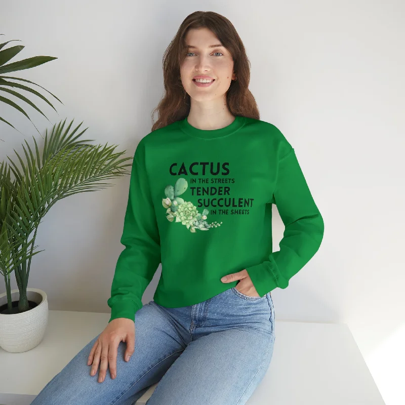 Cactus in the Streets Tender Succulent in the Street Unisex Heavy Blend™ Crewneck Sweatshirt Hoodie with Color Block Contrast Stylish Cactus in the Streets Tender Succulent in the Street Unisex Heavy Blend™ Crewneck Sweatshirt Hoodie with Color Block Contrast Stylish