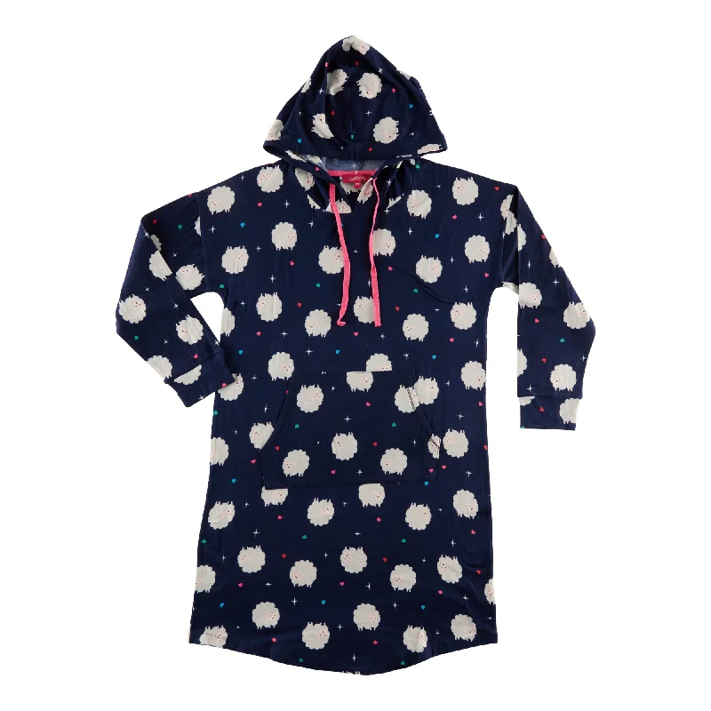 Carisma Women's Hooded Sleepshirt Hoodie with Bell Sleeves Flared Feminine