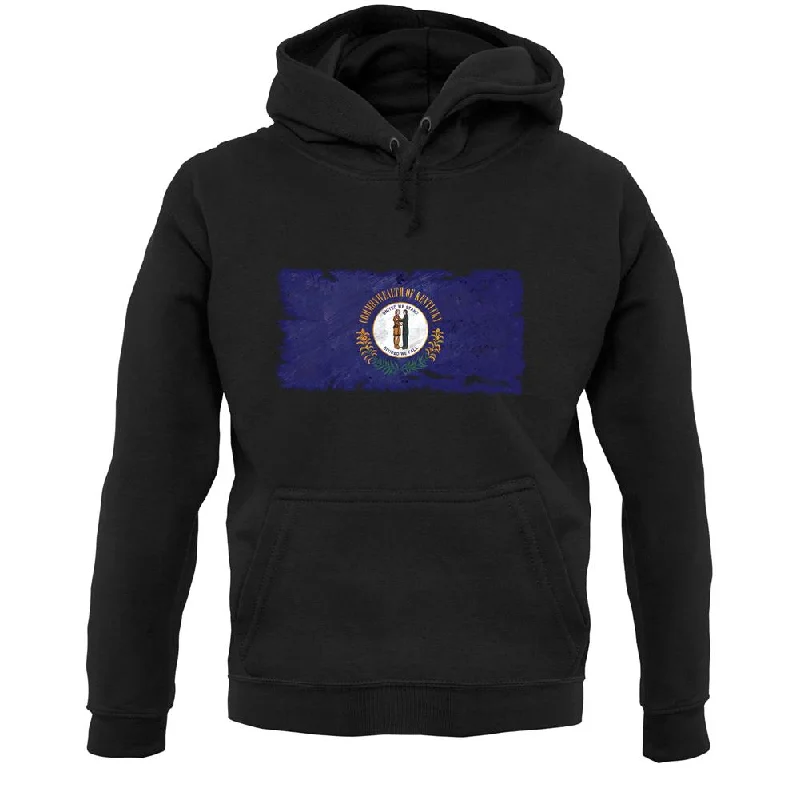 Kentucky Grunge Style Flag Unisex Hoodie Hoodie with Rolled Sleeves Casual Relaxed