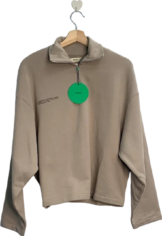 Pangaia Stone Organic Cotton Half-Zip Sweatshirt XXS Hoodie with Pattern Geometric Abstract